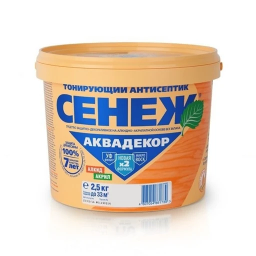 Антисептик СЕНЕЖ АКВАДЕКОР X2-112 (графит) 2.5кг